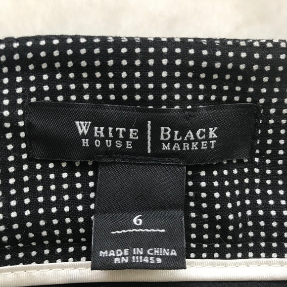 White House Black Market Black with White Dots Skirt size 6 - Picture 2 of 5